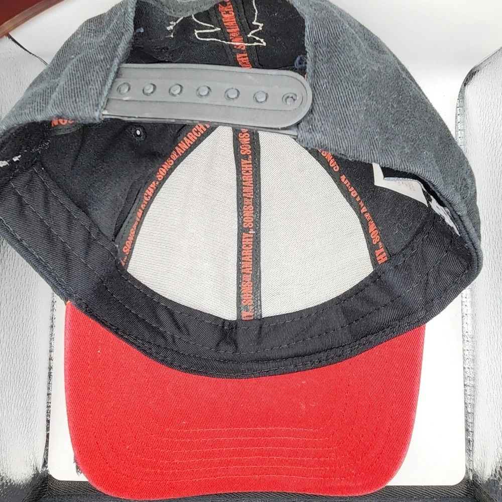 Sons of‎ Anarchy SAMCRO Reaper Hat Black Red Adjustable Snapback Biker Cap 2014